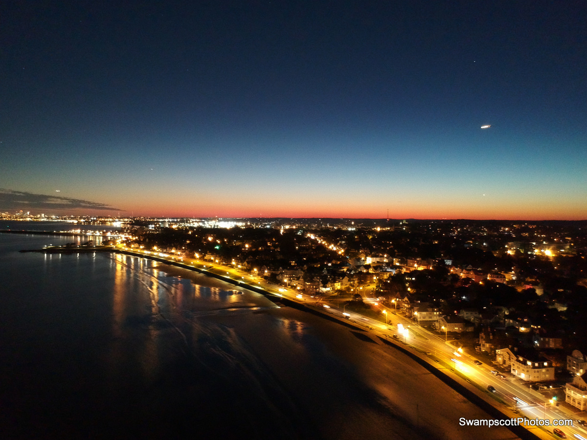 Kings beach at night